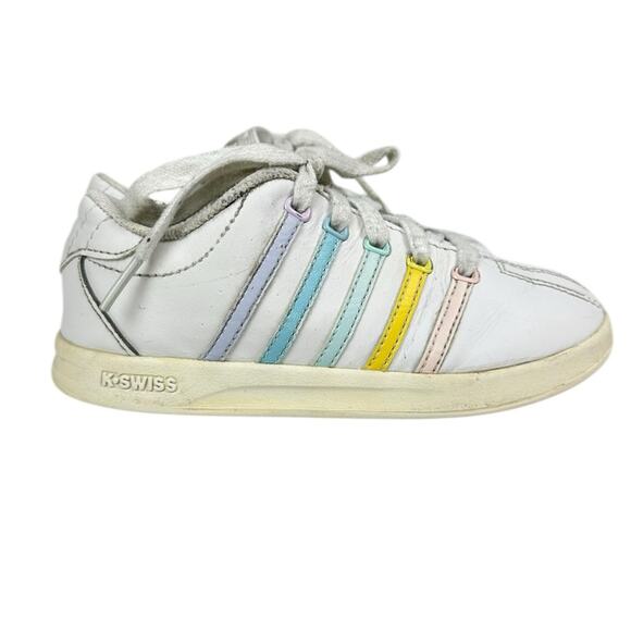 K-Swiss Pastel Stripe Sneakers Athletic Casual Toddler Girl Size 10 - Picture 1 of 7